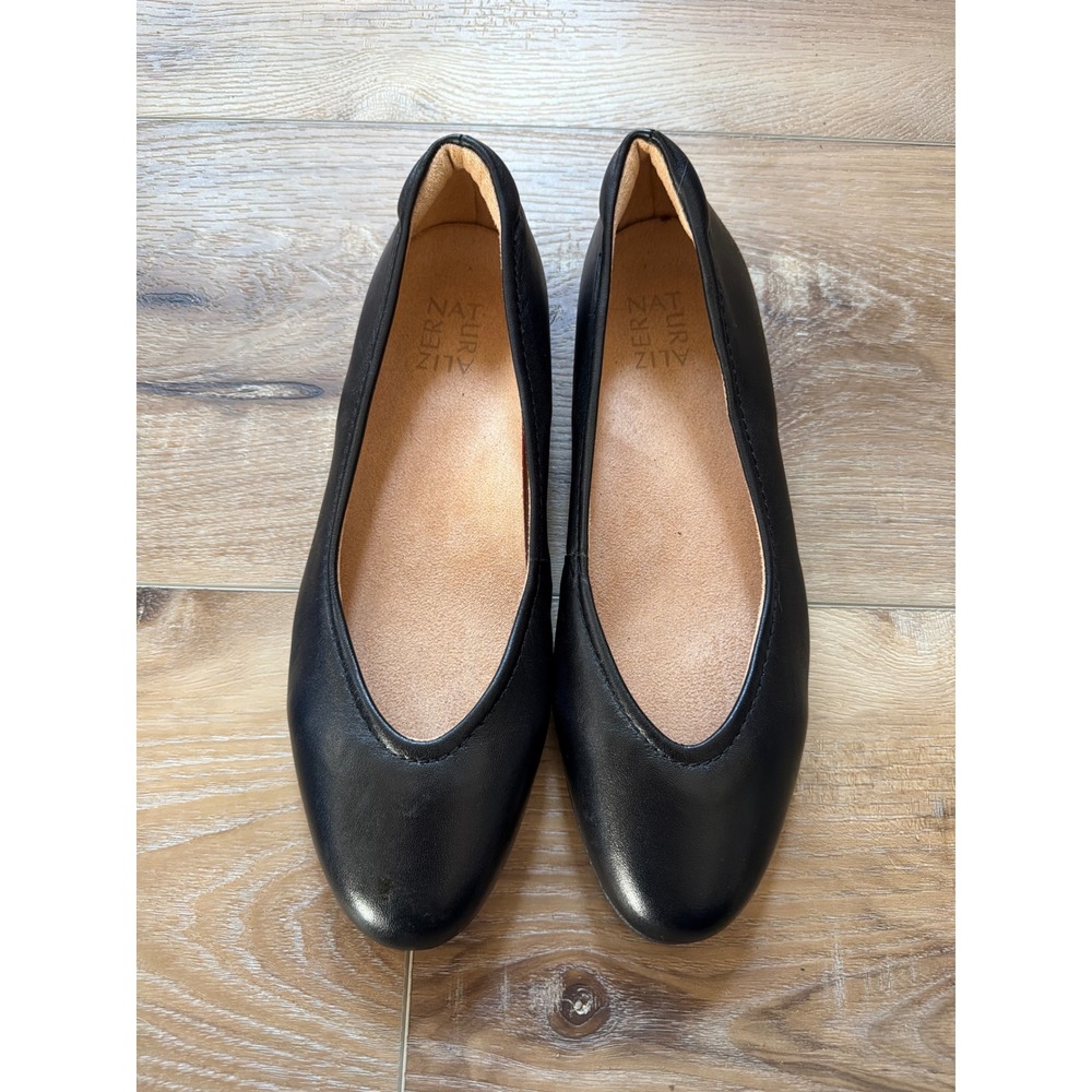 Naturalizer Vivienne Round Toe Ballet Flats Shoes Black Women's 9.5 Wide Comfort